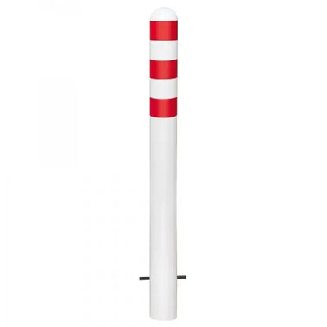 EV-charging-bollards-EV-charging-point-protection-Traffic-line-Galvanized-Powder-coated-Surface-fix-White-800mmH-108mm-diameter-Electric-vehicle