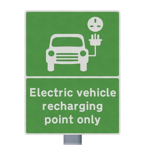 Parking-only-while-charging--EV-charging-station,-Electric-vehicle-charging,-EV-recharge-point,-Electric-car-charging,-EV-charging-only,-EV-charger-location,-EV-charging-point-signage-Plug-in-hybrid-electric-vehicle-parking-post-sign-arrow