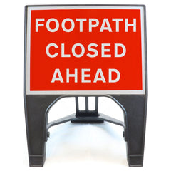 FOOTPATHCLOSEDAHEAD600X450MMMELBASWINTEXQSIGNROADSAFETYTRAFFICREDWHITESTREETSIGNAGE.jpg