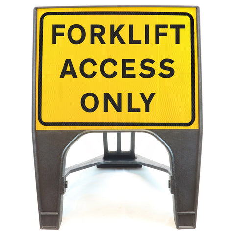 FORKLIFT ACCESS ONLY 600X450MM MELBA SWINTEX Q-SIGN ROAD SAFETY TRAFFIC RED WHITE STREET SIGNAGE