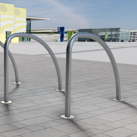 fin-hoop-bike-stand-cycle-bicycle-storage-parking-rack-galvanised-stainless-steel-powder-coated-custom-RAL-durable-industrial-outdoor-sturdy-schools-highschool-college-university-public-spaces