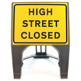HIGH STREET CLOSED 600X450MM MELBA SWINTEX Q SIGN ROAD SAFETY TRAFFIC RED WHITE STREET SIGNAGE