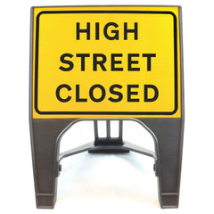 HIGH STREET CLOSED 600X450MM MELBA SWINTEX Q SIGN ROAD SAFETY TRAFFIC RED WHITE STREET SIGNAGE