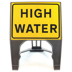 HIGH WATER 600X450MM MELBA SWINTEX Q-SIGN ROAD SAFETY TRAFFIC RED WHITE STREET SIGNAGE