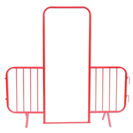 walkthrough-red-metal-pedestrian-barrier-fixed-leg-temporary-crowd-control-galvanised-steel-fence-interlocking-portable-heavy-duty-event-safety-construction-public-spaces-festival-durable-queue-perimeter-security-outdoor-indoor-weather-resistant