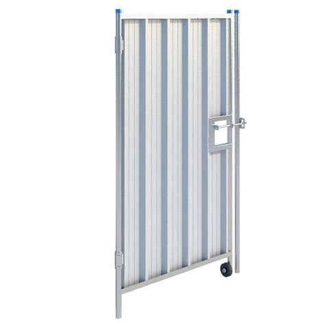 Hoarding pedestrian gate Galvanised finish Construction site Temporary fence Pedestrian access Site security Metal hoarding Anti-climb Steel Heavy-duty