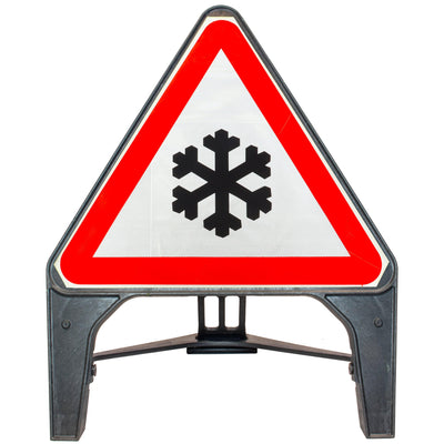 Ice Warning 750mm Q-Sign 554.2 - front view of the ice warning triangle