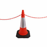 Cone Chain Barrier Kit - 5 x 750mm 2 Piece Cones, 5 Chain holders, 5 x Chains