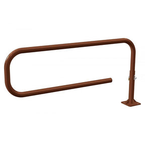 Lightweight swivel access gate in green - closed position, side view