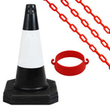 Cone Chain Barrier Kit Road cones Chain holders Chains Traffic control equipment Safety barriers Crowd control barriers Road safety products Construction site equipment Barrier systems 750mm