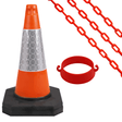 Cone Chain Barrier Kit Road cones Chain holders Chains Traffic control equipment Safety barriers Crowd control barriers Road safety products Construction site equipment Barrier systems 750mm