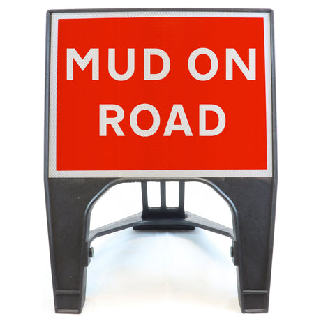 MUD ON ROAD 600X450MM MELBA SWINTEX Q-SIGN ROAD SAFETY TRAFFIC RED WHITE STREET SIGNAGE