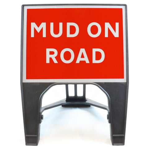 MUD ON ROAD 600X450MM MELBA SWINTEX Q-SIGN ROAD SAFETY TRAFFIC RED WHITE STREET SIGNAGE