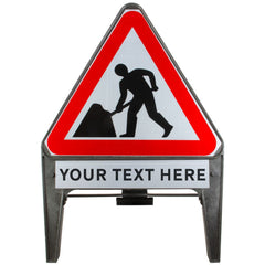 Men At Work with Custom Supplementary Plate 750mm Q-Sign 7001