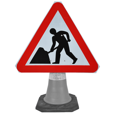 traffic-cone-signs-signage-warning-symbols-caution-directional-constuction-hazard-roadway-motorway-custom-roadwork-heavy-duty-reflective-caution-site-pedestrian-safety-plastic-portable-stackable