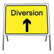 Metal road sign frame 1050 x 750mm size Rectangular shape Heavy-duty construction Durable material Road sign accessory Chapter 8 compliant Highway and byway use Traffic sign mounting Weather-resistant design
