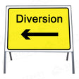 Metal road sign frame 1050 x 750mm size Rectangular shape Heavy-duty construction Durable material Road sign accessory Chapter 8 compliant Highway and byway use Traffic sign mounting Weather-resistant design