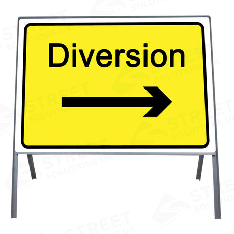 Metal road sign frame 1050 x 750mm size Rectangular shape Heavy-duty construction Durable material Road sign accessory Chapter 8 compliant Highway and byway use Traffic sign mounting Weather-resistant design