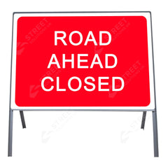 Metal road sign frame 1050 x 750mm size Rectangular shape Heavy-duty construction Durable material Road sign accessory Chapter 8 compliant Highway and byway use Traffic sign mounting Weather-resistant design