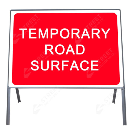 Metal road sign frame 1050 x 750mm size Rectangular shape Heavy-duty construction Durable material Road sign accessory Chapter 8 compliant Highway and byway use Traffic sign mounting Weather-resistant design