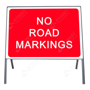 Metal road sign frame 1050 x 750mm size Rectangular shape Heavy-duty construction Durable material Road sign accessory Chapter 8 compliant Highway and byway use Traffic sign mounting Weather-resistant design
