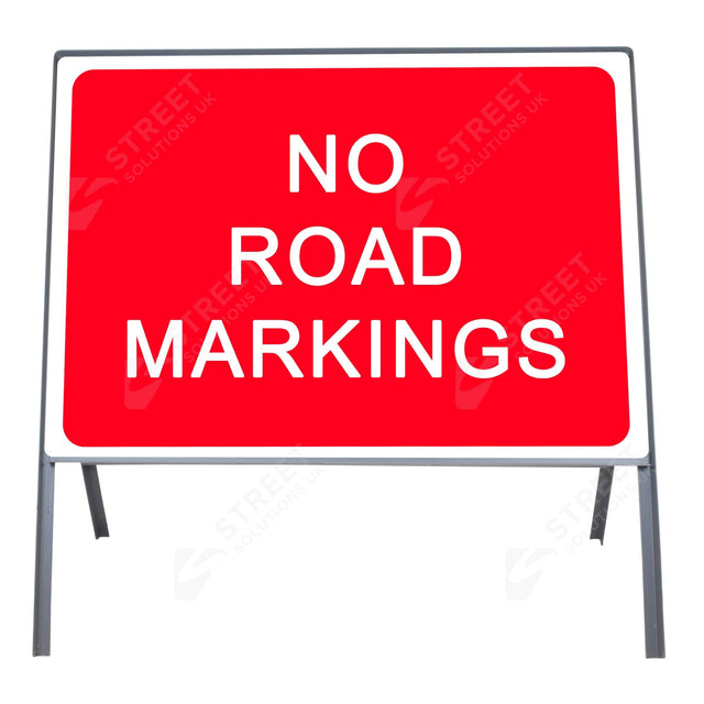 Metal road sign frame 1050 x 750mm size Rectangular shape Heavy-duty construction Durable material Road sign accessory Chapter 8 compliant Highway and byway use Traffic sign mounting Weather-resistant design