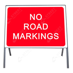 Metal road sign frame 1050 x 750mm size Rectangular shape Heavy-duty construction Durable material Road sign accessory Chapter 8 compliant Highway and byway use Traffic sign mounting Weather-resistant design