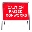 Metal road sign frame 1050 x 750mm size Rectangular shape Heavy-duty construction Durable material Road sign accessory Chapter 8 compliant Highway and byway use Traffic sign mounting Weather-resistant design