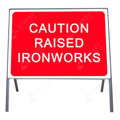 Metal road sign frame 1050 x 750mm size Rectangular shape Heavy-duty construction Durable material Road sign accessory Chapter 8 compliant Highway and byway use Traffic sign mounting Weather-resistant design