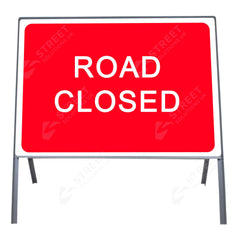 Metal road sign frame 1050 x 750mm size Rectangular shape Heavy-duty construction Durable material Road sign accessory Chapter 8 compliant Highway and byway use Traffic sign mounting Weather-resistant design