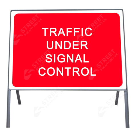 Metal road sign frame 1050 x 750mm size Rectangular shape Heavy-duty construction Durable material Road sign accessory Chapter 8 compliant Highway and byway use Traffic sign mounting Weather-resistant design
