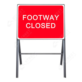 Metal road sign frame 600 x 450mm size Rectangular shape Heavy-duty construction Durable material Road sign accessory Chapter 8 compliant Highway and byway use Traffic sign mounting Weather-resistant design