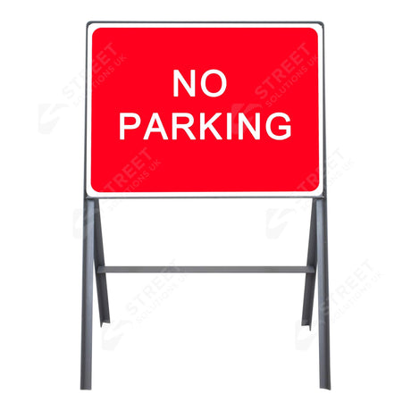 Metal A Frame Road Signs Stanchion 600 x 450mm Red White    no parking 7518