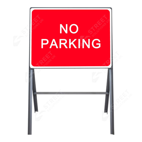 Metal A Frame Road Signs Stanchion 600 x 450mm Red White    no parking 7518