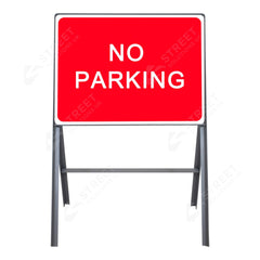 Metal A Frame Road Signs Stanchion 600 x 450mm Red White    no parking 7518