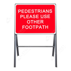 Metal road sign frame 600 x 450mm size Rectangular shape Heavy-duty construction Durable material Road sign accessory Chapter 8 compliant Highway and byway use Traffic sign mounting Weather-resistant design