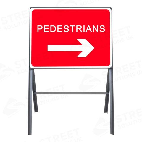 Metal road sign frame 600 x 450mm size Rectangular shape Heavy-duty construction Durable material Road sign accessory Chapter 8 compliant Highway and byway use Traffic sign mounting Weather-resistant design