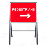 Metal road sign frame 600 x 450mm size Rectangular shape Heavy-duty construction Durable material Road sign accessory Chapter 8 compliant Highway and byway use Traffic sign mounting Weather-resistant design