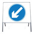 Metal road sign frame 750mm size Rectangular shape Heavy-duty construction Durable material Road sign accessory Chapter 8 compliant Highway and byway use Traffic sign mounting Weather-resistant design