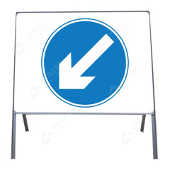Metal road sign frame 750mm size Rectangular shape Heavy-duty construction Durable material Road sign accessory Chapter 8 compliant Highway and byway use Traffic sign mounting Weather-resistant design