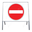 Metal road sign frame 750mm size Rectangular shape Heavy-duty construction Durable material Road sign accessory Chapter 8 compliant Highway and byway use Traffic sign mounting Weather-resistant design