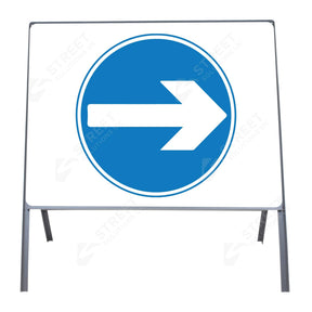 Metal road sign frame 750mm size Rectangular shape Heavy-duty construction Durable material Road sign accessory Chapter 8 compliant Highway and byway use Traffic sign mounting Weather-resistant design