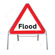 Metal road sign frame 750mm triangle size Rectangular shape Heavy-duty construction Durable material Road sign accessory Chapter 8 compliant Highway and byway use Traffic sign mounting Weather-resistant design