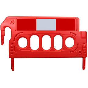 Mini DoubleTop barrier fencing panel with Chapter 8 red and white reflective strip - front view