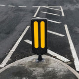 Morelock Yellow Bollard Keep Left Road Safety Traffic Highway Reflective Tape Flexible Removable Surface Mounted Anti-Ram High Visibility Durable Weather-Resistant Impact-Resistant Non-Corrosive