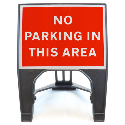 No parking in this area Q sign 600x450mm