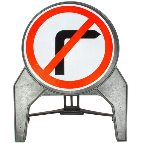 No Right Turn 750mm Q-Sign 612
