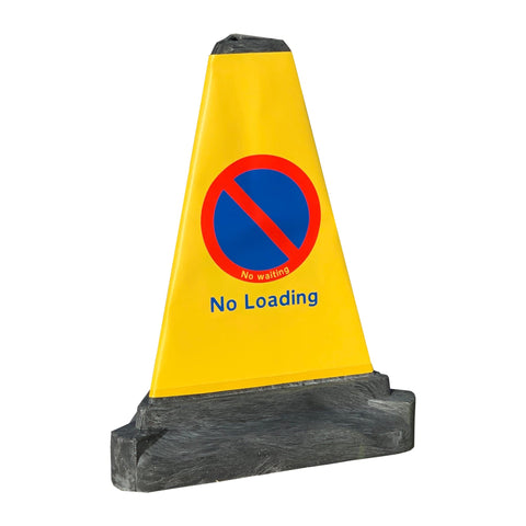 No Loading' Bollard Traffic Cone | 200mm 1-Piece PVC Road Traffic Cone