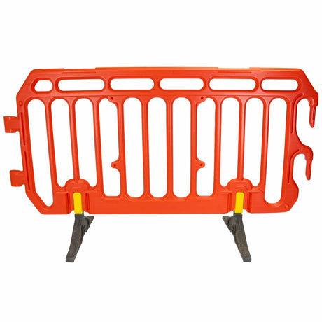 crowd control plastic metal pedestrian safety street event festival marathon melba swintex jsp 2 meter metre race anti trip stacking portable black silver orange boss heras safe fence start traffic school construction 