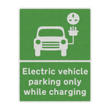 Maximum-Stay-3-Hours-green-EV-charging-station,-Electric-vehicle-charging,-EV-recharge-point,-Electric-car-charging,-EV-charging-only,-EV-charger-location,-EV-charging-point-signage-Plug-in-hybrid-electric-vehicle-parking-post-sign
